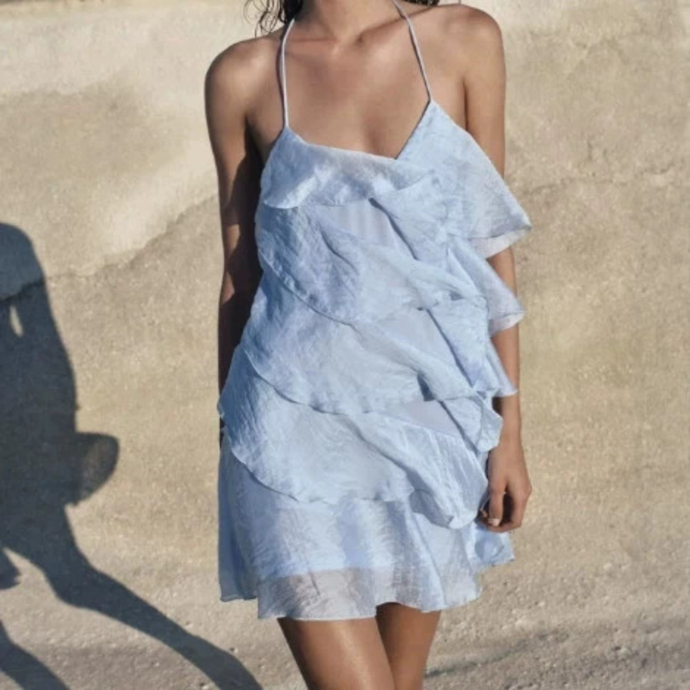 ZARA Elegant Sexy Asymmetric Neckline Design Dress